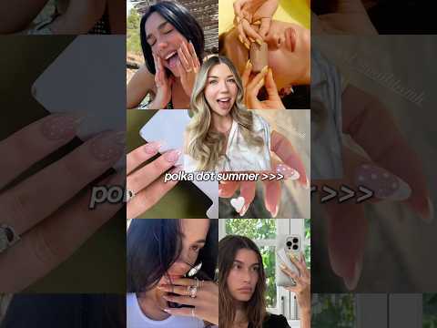 Polka dot nails for the summer! Inspired by Hailey Bieber, Kylie Jenner, and Sabrina Carpenter ✨