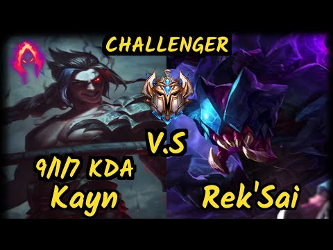 Spirit (KAYN) vs REK'SAI - 9/1/7 KDA JUNGLE CHALLENGER GAMEPLAY - KR