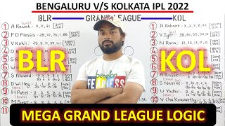 BLR vs KOL  Prediction || BLR vs KOL || BLR vs KKR 2022|| BLR vs KKR  Today Match