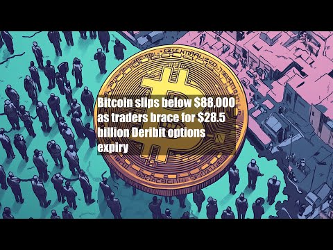 Bitcoin spada poniżej 88 000 dolarów, a inwestorzy przygotowują się na wygaśnięcie opcji Deribit ...