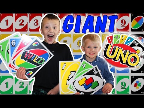 Giant UNO Cards!  ||  Family Game Night  ||  World's Largest UNO with Family Fun Pack