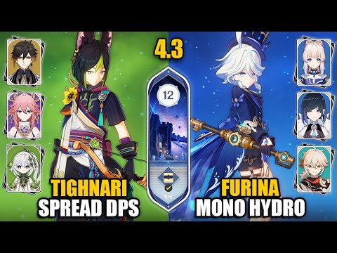 F2P C0 Tighnari Spread & C0 Furina Mono Hydro | Spiral Abyss 4.3 Floor 12 9 Stars | Genshin Impact