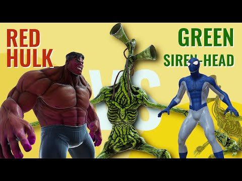 Red Hulk, Blue Spiderman Vs Green Siren Head | Hulk Fight Ep#46 | Angry Hulk Fight