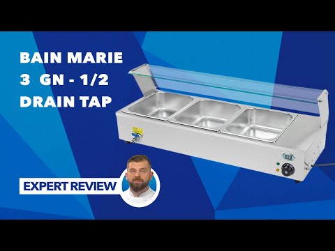 Videó - Bain Marie - 3 x GN - 1/2 - leeresztő szelep