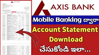 How to Download Axis Bank Account Statement Online in Telugu