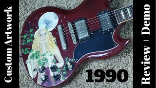 Video thumbnail for 1990 Gibson '62 Reissue SG Standard Cherry | The Girl on the Guitar | Review and Demo by The Trogly's Guitar Show