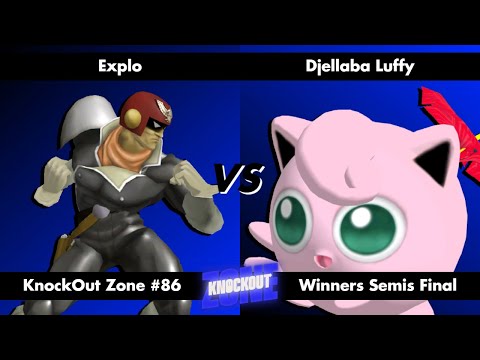 KnockOut Zone #86 - SSBM Winners Semis Final - Explo (Captain Falcon) vs Djellaba Luffy (Jigglypuff)