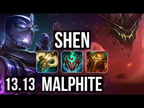 SHEN vs MALPHITE (TOP) | 3/0/11, 4.0M mastery, 2700+ games | NA Master | 13.13