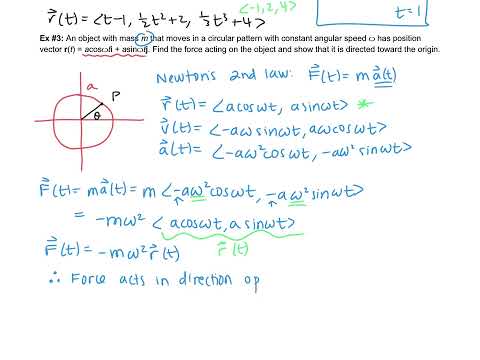 Calc 3 13.4 Notes: Motion in Space - Velocity & Acceleration