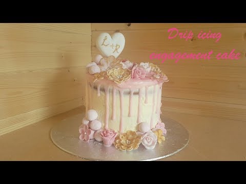 Drip icing engagement cake | Stuart cakes