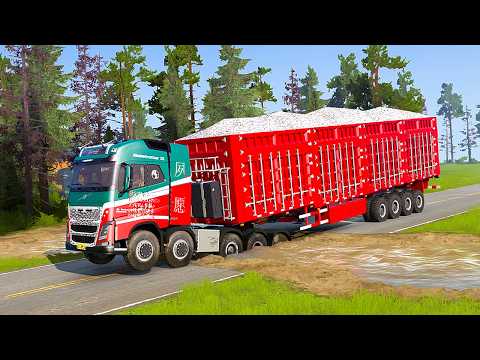 Spintires: Mudrunner | Heavy Truck Tandem Heavy Trailer Mud Wrestling Match Daily