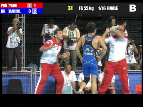 55kg - Hassan Rahimi (IRI) vs Kyong il Yang (PRK) 2011 world championship