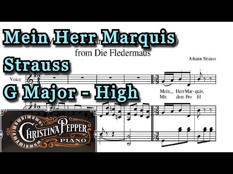 Mein Herr Marquis Piano Accompaniment Strauss Karaoke Die Fledermaus High