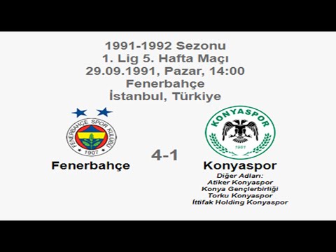 Fenerbahçe 4-1 Konyaspor [HD] 29.09.1991 - 1991-1992 Turkish 1st League Matchday 5 (Ver. 1)