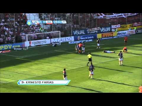 Gol Farías. Unión 0 Independiente 1. Torneo Inicial 2012. Fecha 9. Fútbol para Todos.
