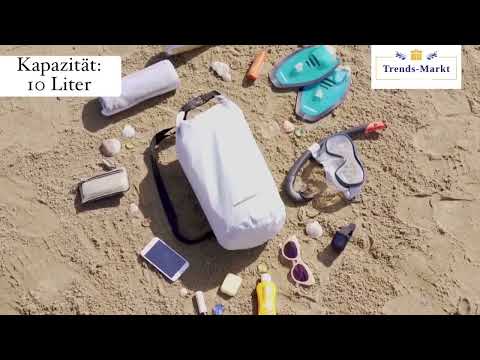 Trends-Markt - Wasserdichter Sportbeutel 10 L Grau