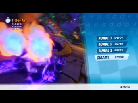 CTR:NF - Tiny Temple - 1:34.76 (STP WR) - 0:27.46 (WR)