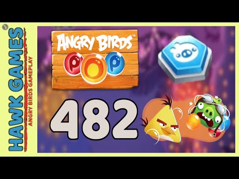 Angry Birds Stella POP Bubble Shooter Level 482 - Walkthrough, No Boosters