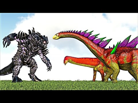 X-SOUL OF THE KING BOSS VS HYBRID TERRORBRONTO, NEOBOASPONDYLUS TITANOBOA (ARK SURVIVAL EVOLVED BATT