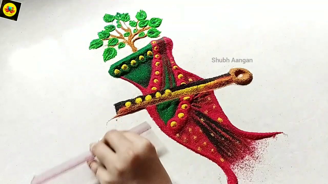 hindu rangoli design tulsi vivah by shybh aangan