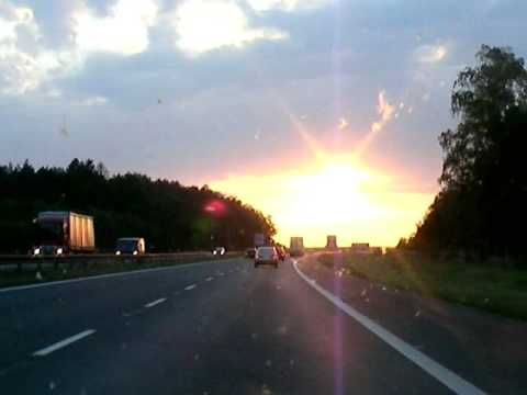 Autostrada A4 o zachodzie słońca,sunset
