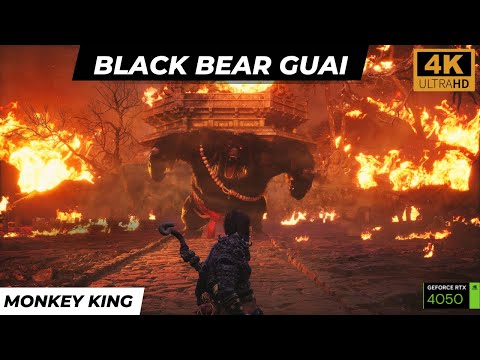 BLACK BEAR VS MONKEY KING | Brutal Fight | Black Myth Wukong | Slow-Mo & Cinematic Effects | 4K