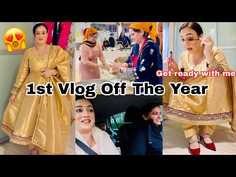 ‼️ Get Ready With Me Party Make Up With Beautiful Gold Anarkali 😍✨💄Car Ride With My Sister.!