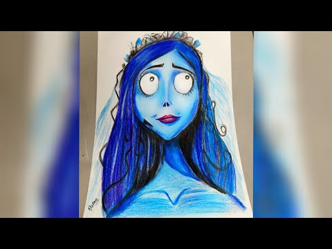 How to draw emily from corpse bride colored sketch...