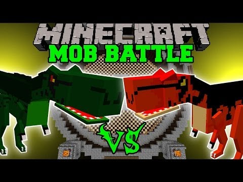 PopularMMOs - T-REX VS ALOSAURUS - Minecraft Mob Battles - OreSpawn Dinosaurs Mod Battle