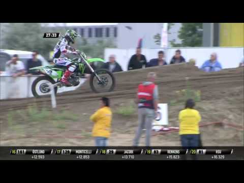 Brian Bogers passes Dylan Ferrandis Fiat Professional MXGP of Belgium MX2 Race 1 2016