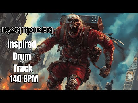 Iron Maiden Style Drum Backing Track | 140 BPM | Galloping Heavy Metal Drum Groove