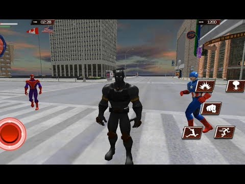 Super Panther Hero City Rescue from Spider hero, Captain hero & Gangster - Android GamePlay