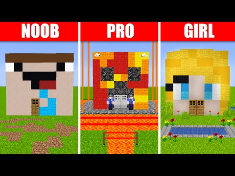 Noob vs. Pro vs. Girl House Build Battle! (Preston & Brianna)