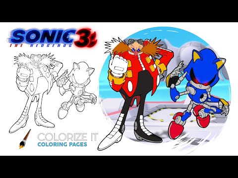 Metal Sonic and Dr. Eggman coloring page | Sonic 3 Predictions | Sonic coloring book