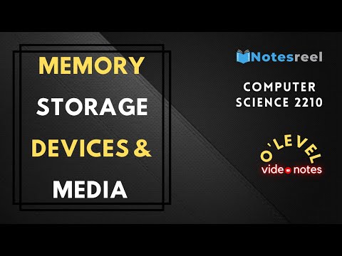 Memory Storage Devices & Media | O Level Notes Computer Science 2210