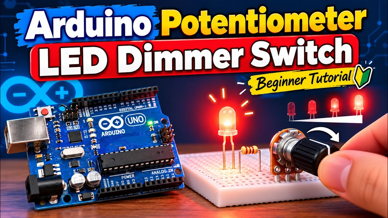 Arduino Potentiometer Tutorial | Build an LED Dimmer Switch (Tinkercad + Block Coding)