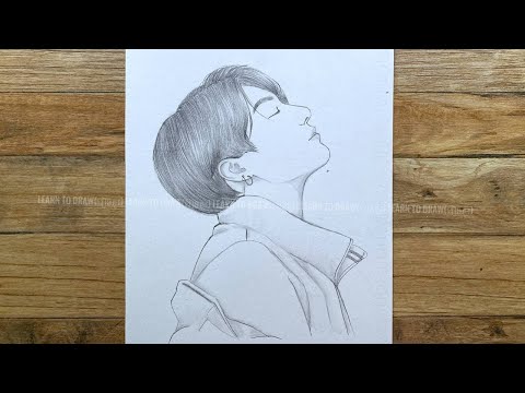 How to draw jung kook only pencil 2b bts sketch for beginners pencil drawing tutorial រៀនគូរ
