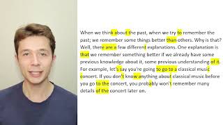 American English Connected Reading | TOEFL Topic: Why we may remember something better than others
