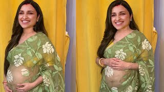 Parineeti Chopra Flaunts Her Baby Bump with Husband Raghav Chadha in Godh Bharai Ceremony