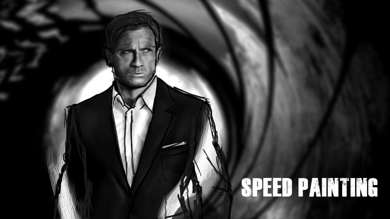 In-depth Photoshop Painting Tutorial - Daniel Craig as James Bond - video 3