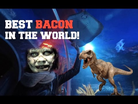 Let's See Dinosaurs, Go into a Scary Movie & Taste THE BEST BACON!
