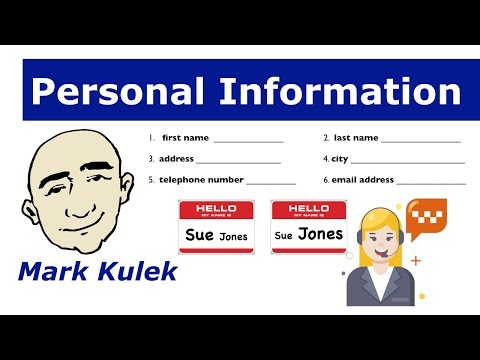 Personal Information - name, address + more | Learn English - Mark Kulek ESL