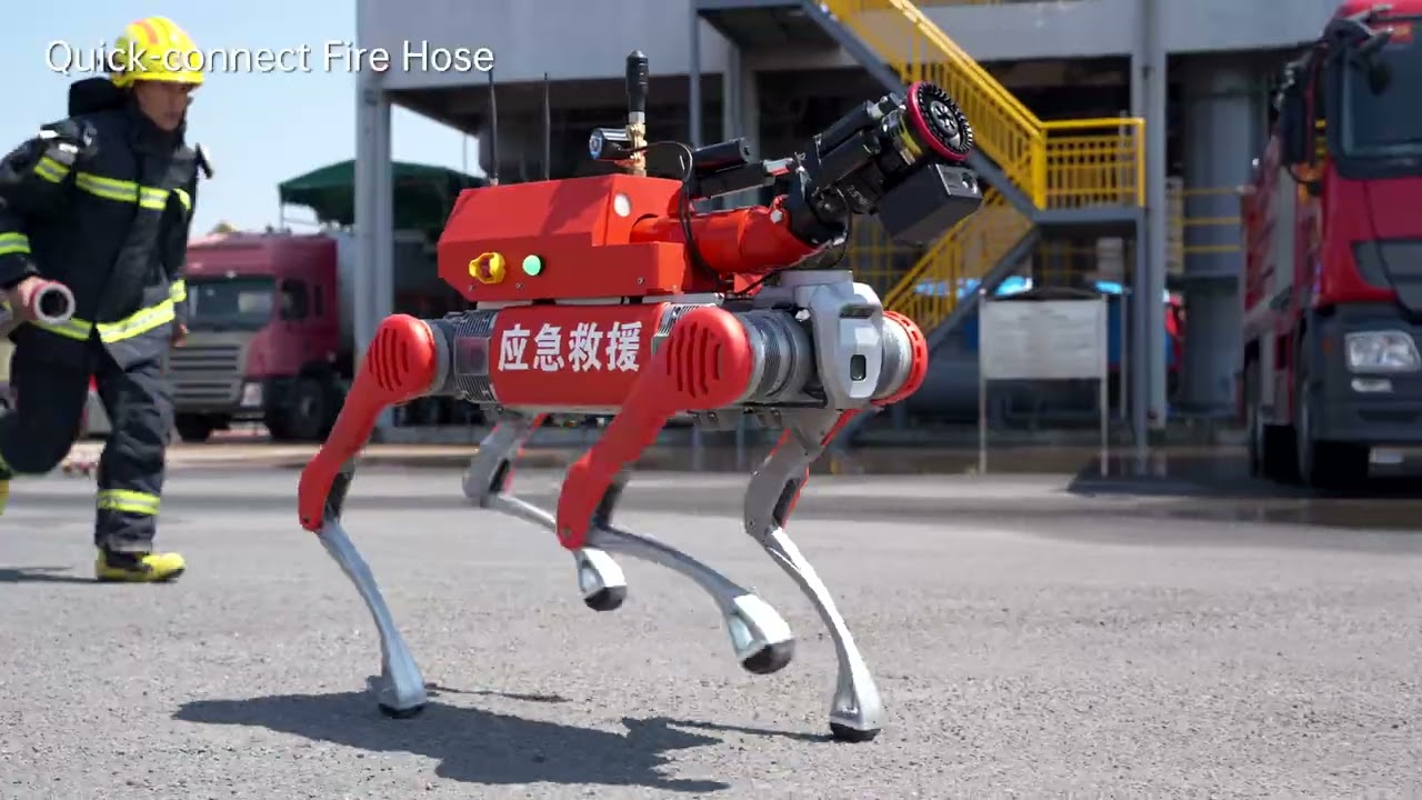 Unitree Dört Ayaklı Robot Yangın Söndürme Çözümü | Engelleri Aşar, Kahramanları Korur