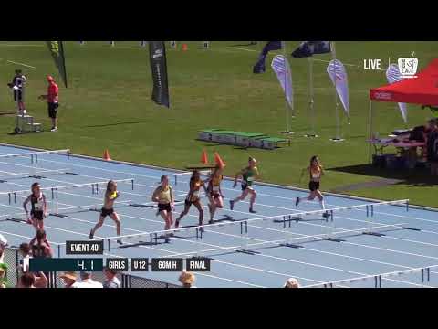 GIRLS U12 60M HURDLES FINAL - 2018 STATE TRACK AND FIELD CHAMPIONSHIPS // LAVicTV