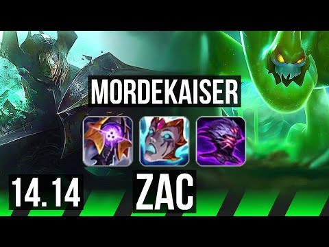 MORDEKAISER vs ZAC (JGL) | 62k DMG, 600+ games | EUNE Master | 14.14