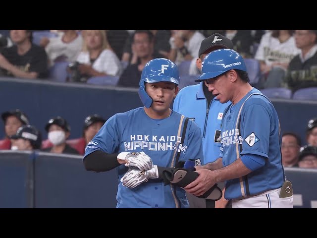 【3回表】先制打!! ファイターズ・水野達稀 二遊間を抜けるタイムリーヒットを放つ!!  2024年8月16日 オリックス・バファローズ 対 北海道日本ハムファイターズ