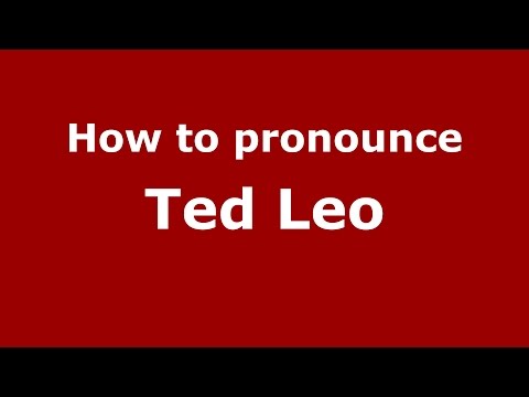 How to pronounce Ted Leo (American English/US) - PronounceNames.com