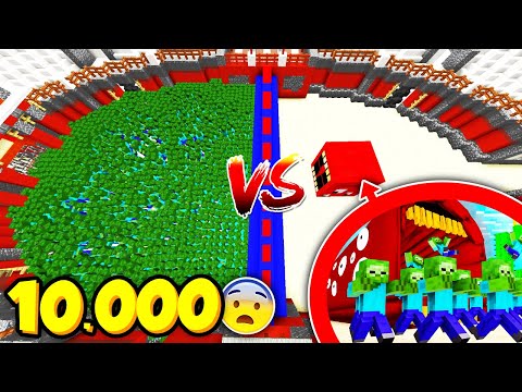 TRAIN EATER VS 10,000 ZOMBIES ON MINECRAFT!  😨 IT EAT ME TOO…