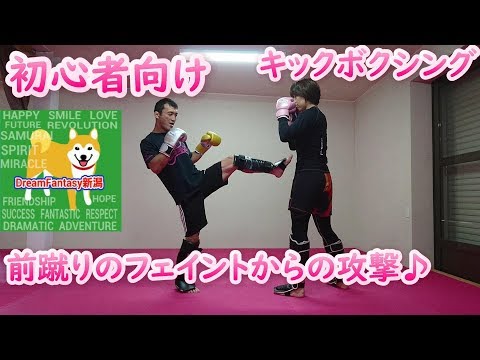 前蹴りのフェイントからの攻撃 初心者向けキックボクシングテクニック