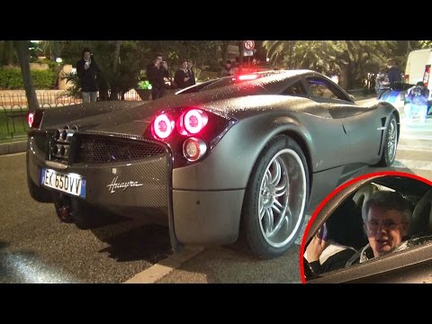 Horacio Pagani driving his Pagani Huayra